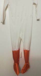 Kids Costumes to Hire - White suit with orange booties - child